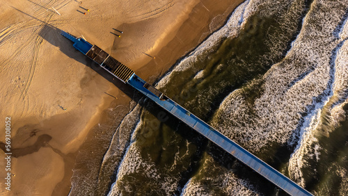 water platform from above in the beach