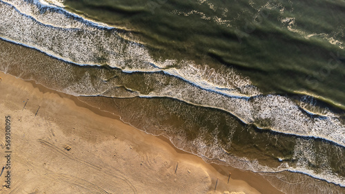 sea with waves view from above
