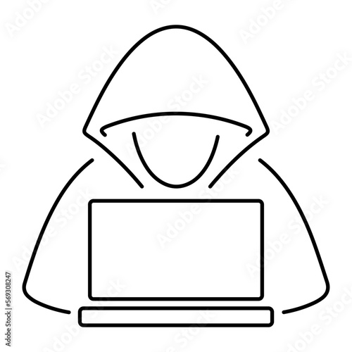 hacker icon isolated on white background, vector illustration.