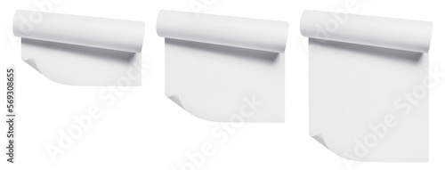 Blank paper sheets set cut out