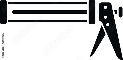 Caulk pistol icon simple vector. Sealant silicone. Glue tube