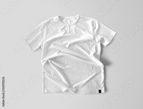 T-shirt design fashion concept, closeup of man and boy in blank white t-shirt, shirt front end rear isolated. Mock up for sublimation. © Alyona