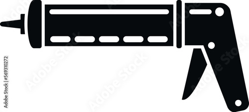 Carpenter silicone caulk gun icon simple vector. Glue tube. Construction silicon