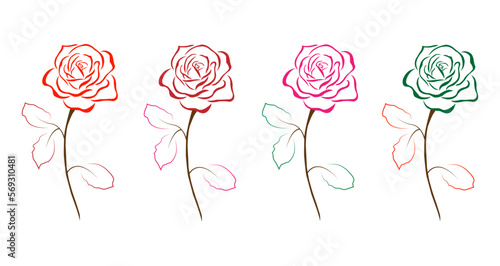Rose background vector design and illustration.