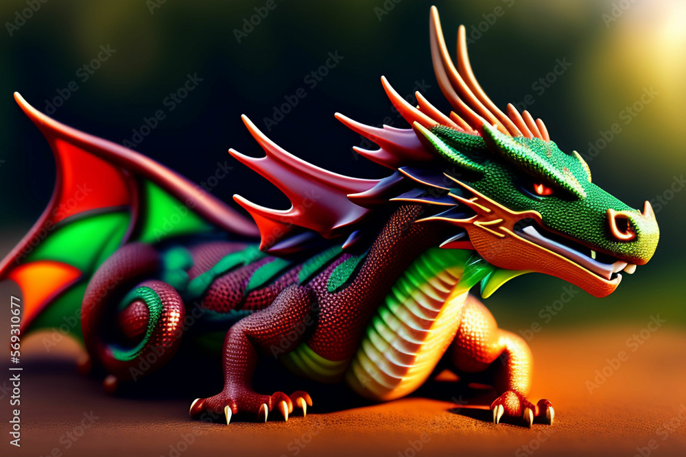 chinese dragon colorful representation dragon costume generative ai