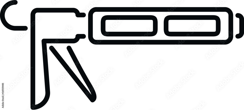 Glue gun icon outline vector. Silicone tube. Home building Glue gun icon outline vector. Silicone tube. Home building