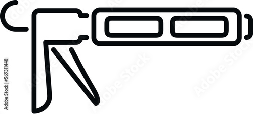 Glue gun icon outline vector. Silicone tube. Home building