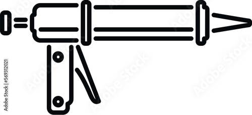 Craft pistol icon outline vector. Silicone tube. Construction silicone