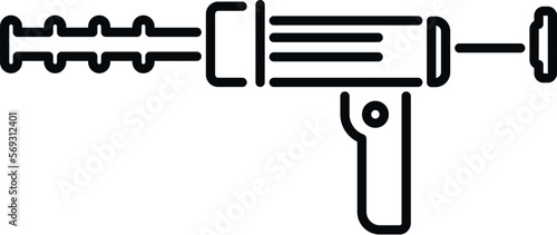 Gun pistol icon outline vector. Silicone tube. Construction home