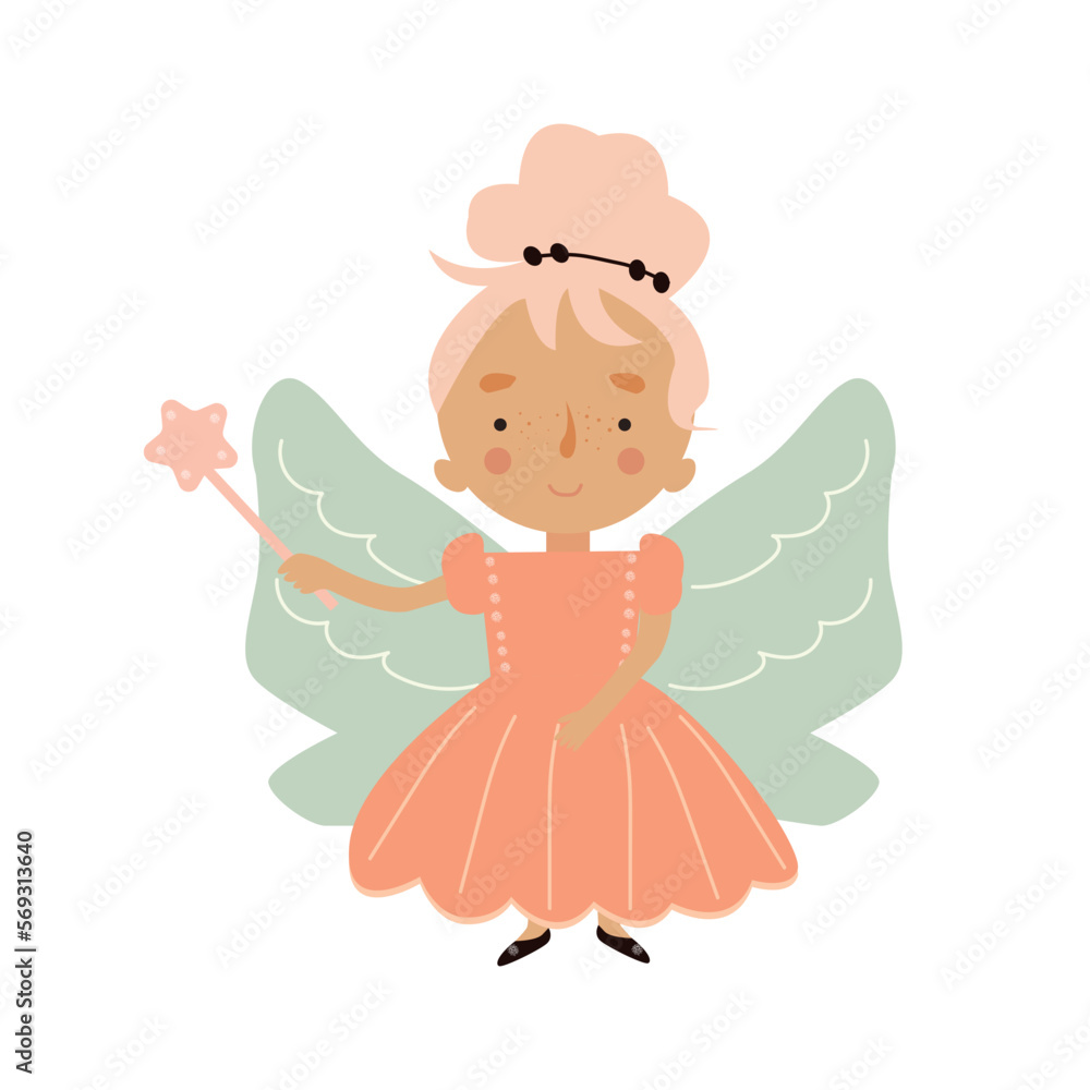 Cute little fairy vector fantasy illustration. Cute little fairy vector fantasy illustration.
