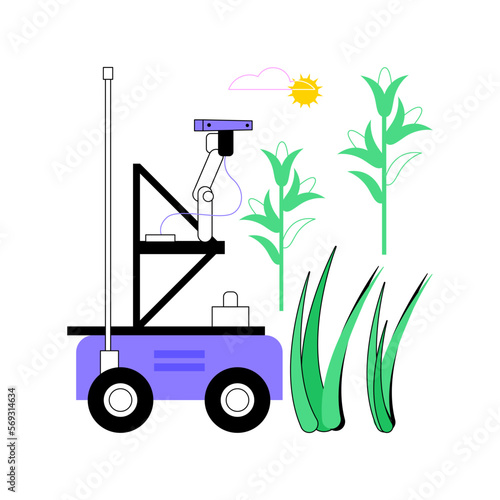 Phenotyping robots isolated cartoon vector illustrations. Phenotyping robots usage in agriculture industry, modern technology, smart farming, improve agricultural yield vector cartoon.