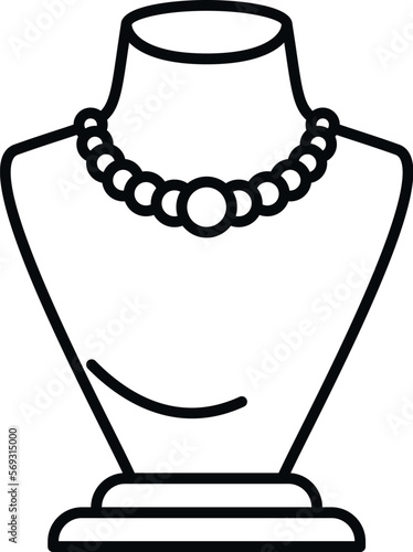 Chain jewelry dummy icon outline vector. Fashion bust. Bracelet ring
