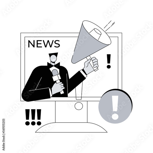 Hot online information abstract concept vector illustration. Hot media information, breaking news, headline content, online magazine, internet publication, scandal, yellow press abstract metaphor.