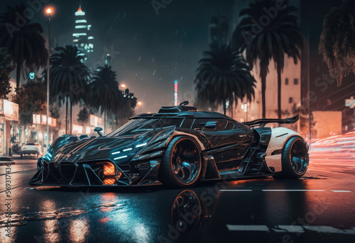 sport car in the night created with Generative AI technology © Robert Herhold
