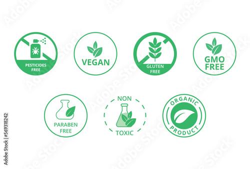 Set of natural products symbols. 