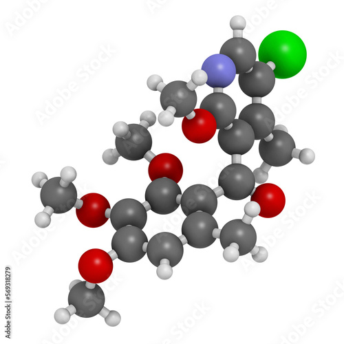 Pyriofenone fungicide molecule. 3D rendering.