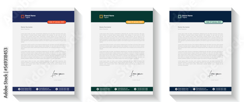 Modern Creative & Clean business style letterhead bundle of your corporate project design. letterhead flyer corporate official minimal creative abstract professional informative newsletter magazine.