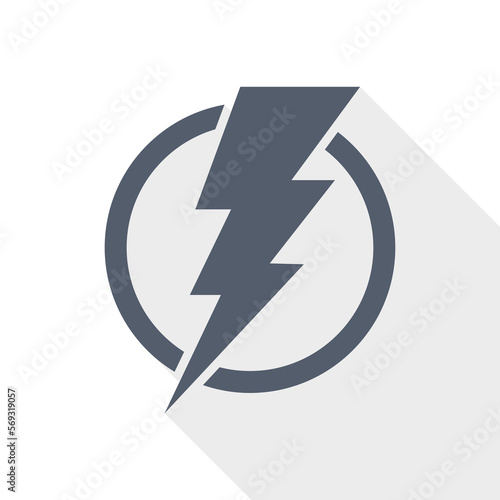 Bolt vector icon, energy concept flat design illustration