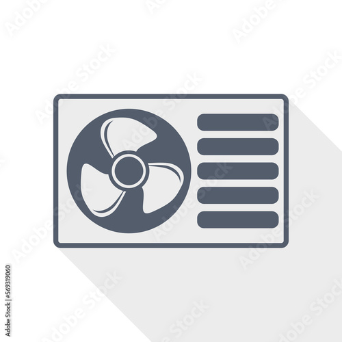 Heat pump vector icon, renewable energy concept flat design illustration