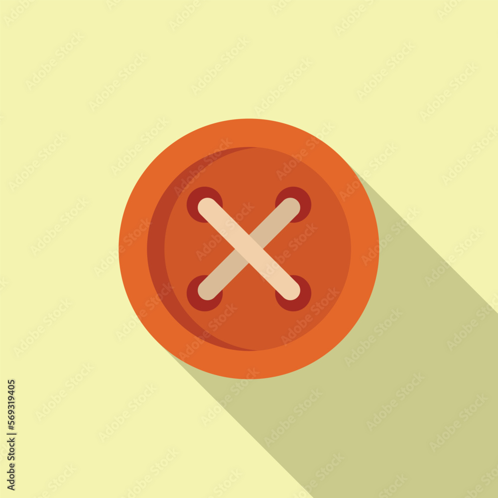 Fototapeta premium Sewing button icon flat vector. Factory production. Plant wool