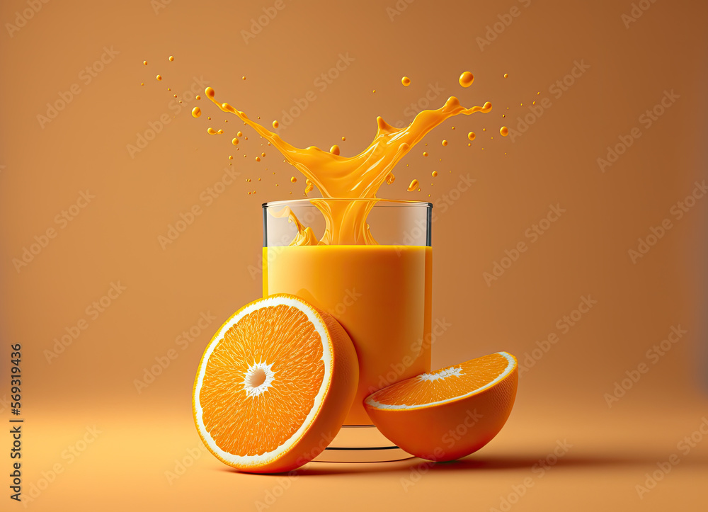 concept of orange juice created with Generative AI technology ...