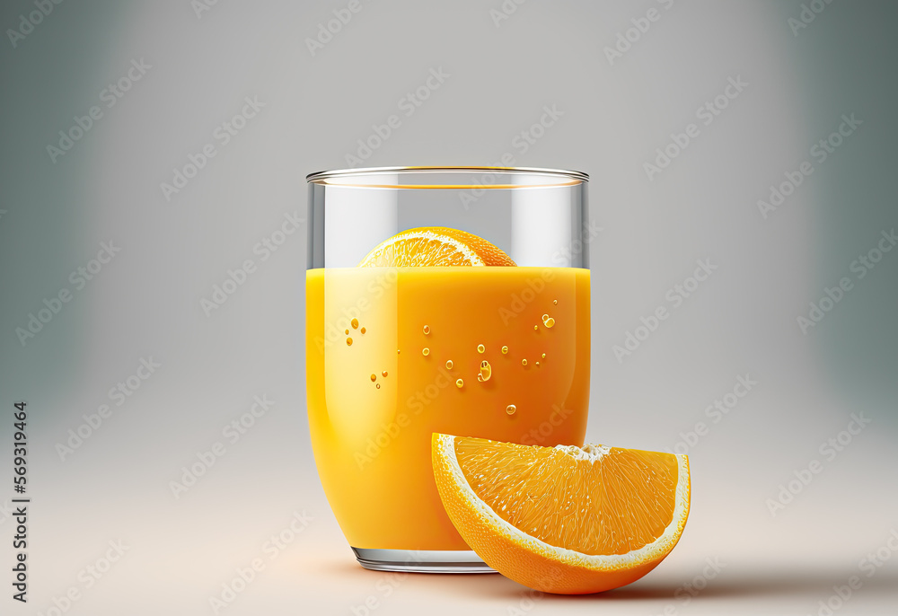 concept of orange juice created with Generative AI technology Stock