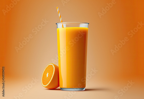 concept of orange juice created with Generative AI technology photo