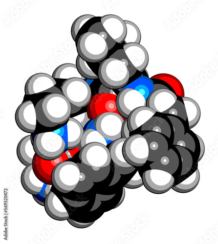 Difelikefalin drug molecule. 3D rendering.
