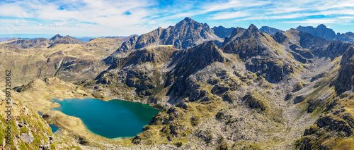 Fototapeta Naklejka Na Ścianę i Meble -  Fontargent lakes from Fontargent peak, Andorra