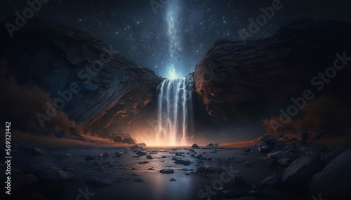 Waterfall in cosmos