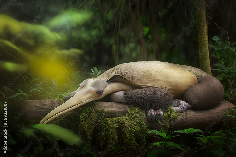 Obraz premium Anteater sleep in their natural habitat, generative AI