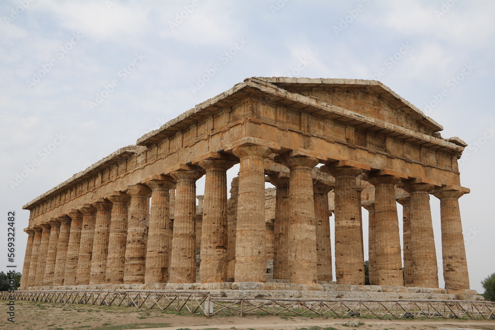 The Temple of Poseidon in Paestum, Campania Italy