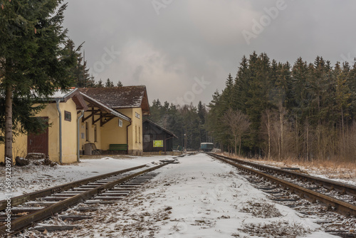 Wallpaper Mural Narrow gauge railway in Ceska Kanada mountains in south Bohemia in winter Torontodigital.ca