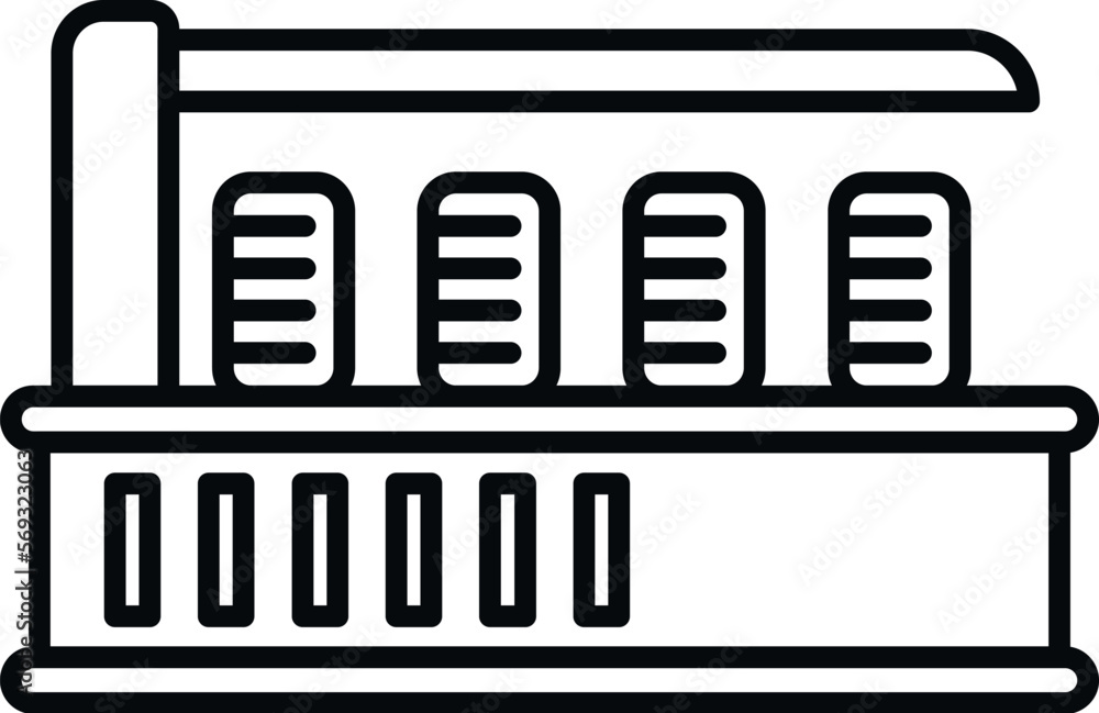 Machine wool icon outline vector. Fabric silk. Silk plant Machine wool icon outline vector. Fabric silk. Silk plant
