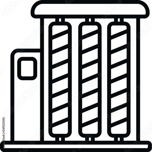 Plant cotton icon outline vector. Sewing factory. Wool loom