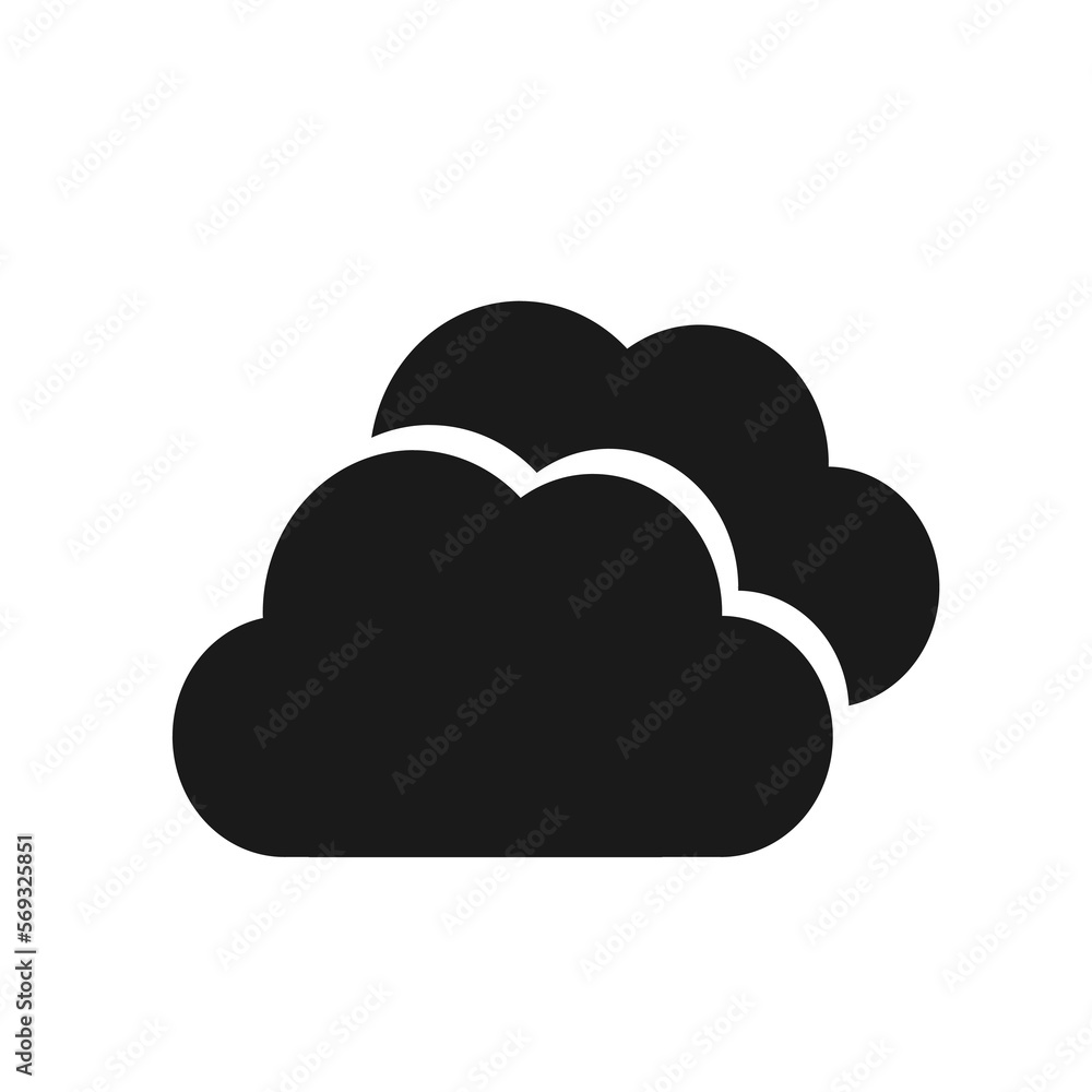 Vector illustration, two clouds icon. Vector illustration, two clouds icon.