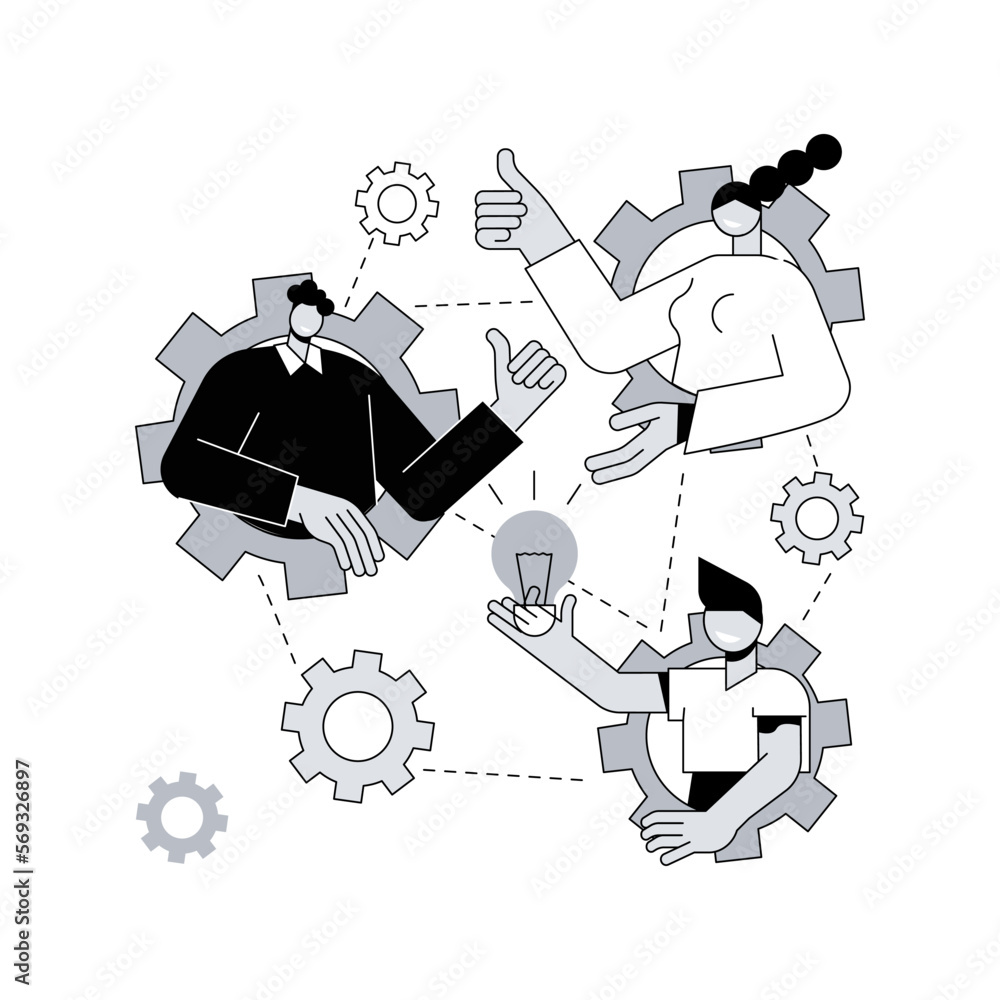 Social development abstract concept vector illustration. Children learn ...