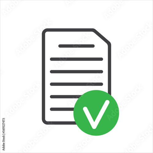 document accepted icon vector, illustration, symbol