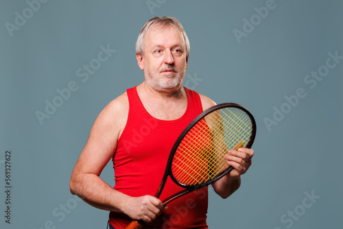 Older Man enjoying Tennis in Studio © Vadim