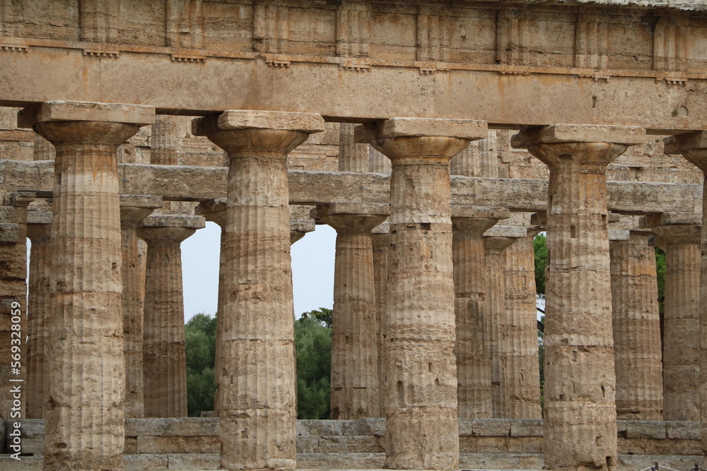 Columns in Paestum, Campania Italy