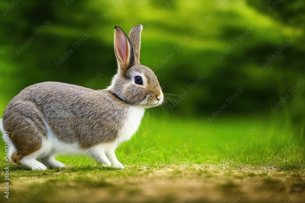 Fototapeta premium High-Resolution Image of a Cute and Playful Rabbit, Perfect for Adding a Wholesome and Adorable Element to any Design Project