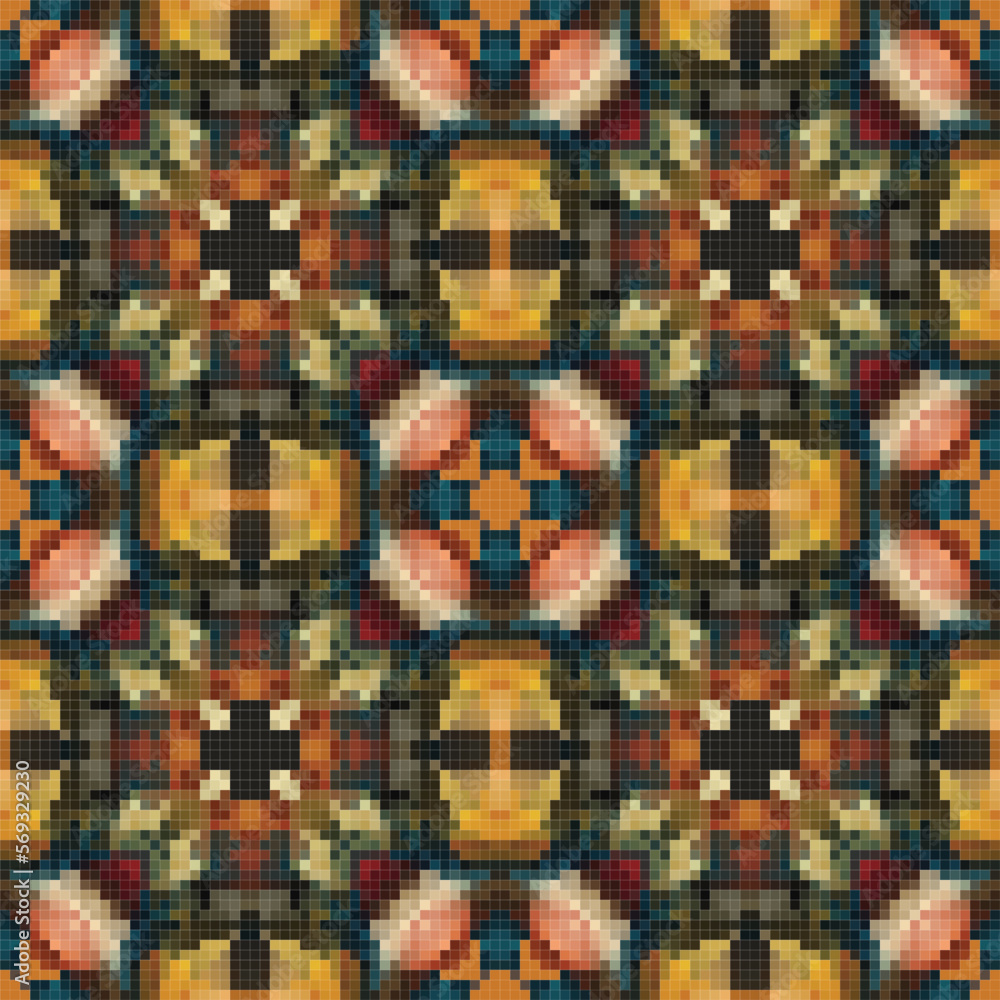 Mediterranean mosaic seamless pattern design. Mediterranean mosaic seamless pattern design.