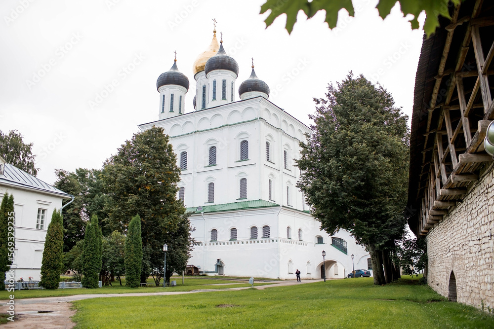 Travel in Russia. Trinity Cathedral of the Pskov Kremlin. the city of Pskov. Russia.