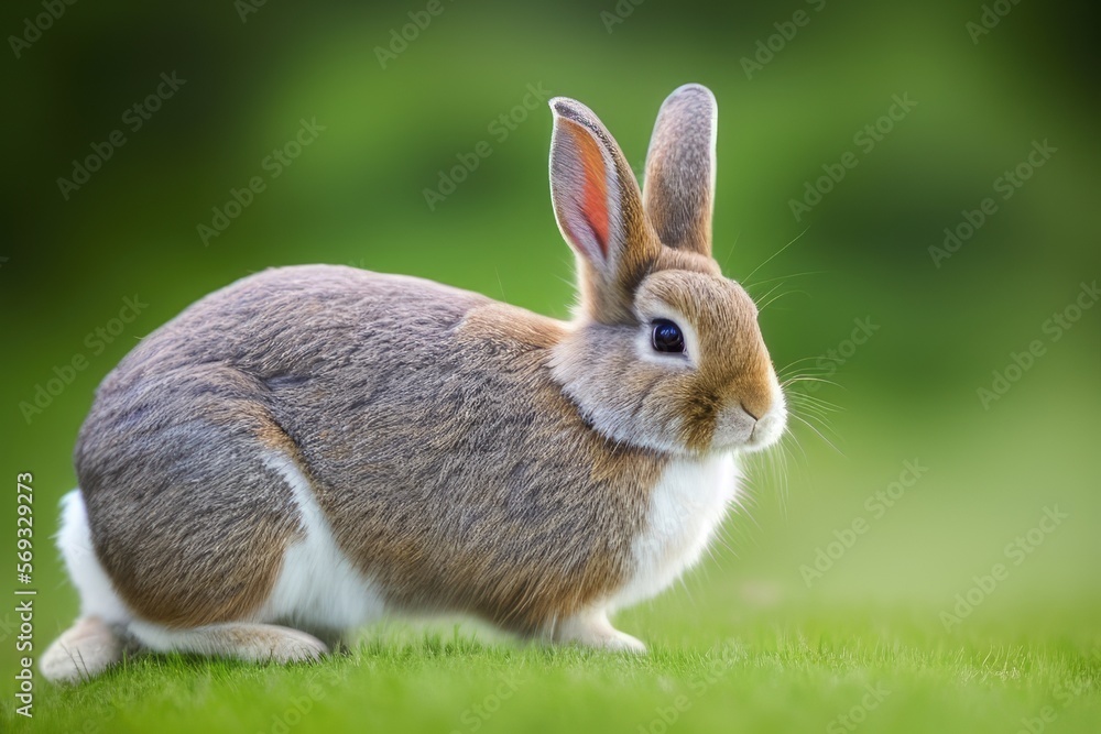Fototapeta premium High-Resolution Image of a Cute and Playful Rabbit, Perfect for Adding a Wholesome and Adorable Element to any Design Project
