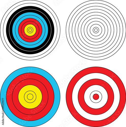 Set of Archery Targets Illustration