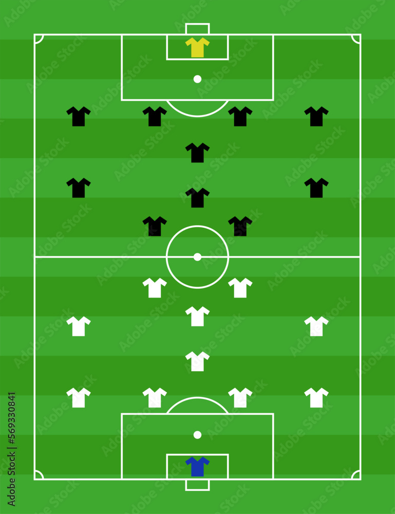 A birds eye view of a grass soccer court, national soccer team, a green pitch vector illustration background. A birds eye view of a grass soccer court, national soccer team, a green pitch vector illustration background.