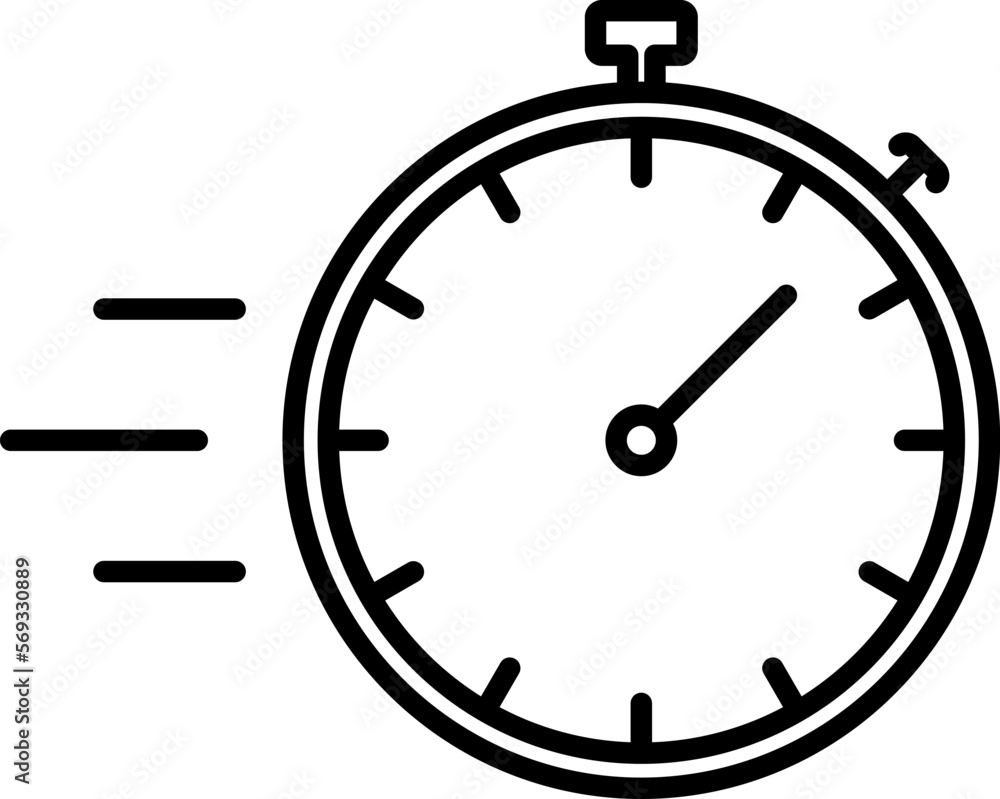Shortest time stopwatch vector icon black and white. Shortest time stopwatch vector icon black and white.