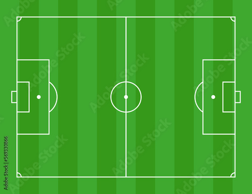 A birds eye view of a grass soccer court, national soccer team, a green pitch vector illustration background.