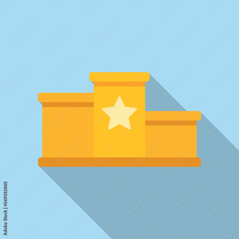 Ranking podium icon flat vector. Best rank. Top win Ranking podium icon flat vector. Best rank. Top win