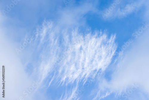 White clouds in blue sky on a sunny day, natural background